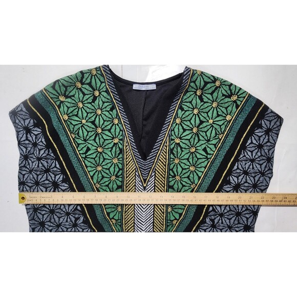 Zara Aztec Metal Tribal Sleeveless Raw Edge Hem Sheath Dress Womens Size XL - Picture 10 of 15